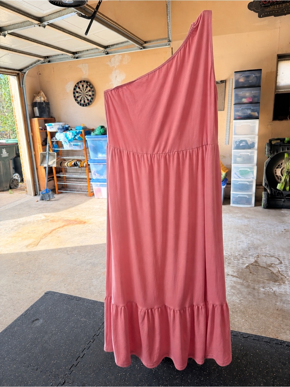 Chic Pink One Shoulder Dress